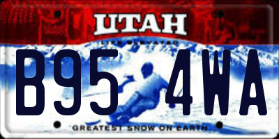 UT license plate B954WA