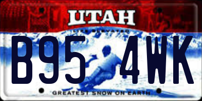 UT license plate B954WK