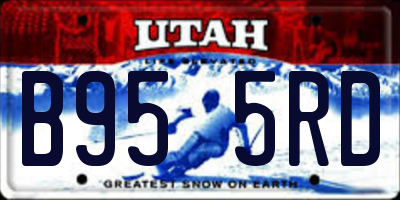 UT license plate B955RD