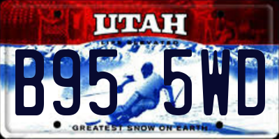 UT license plate B955WD