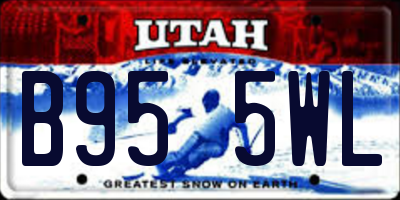 UT license plate B955WL