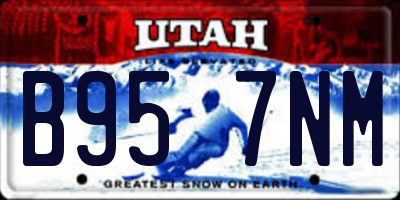 UT license plate B957NM