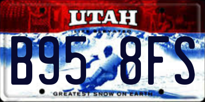 UT license plate B958FS