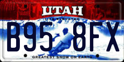 UT license plate B958FX