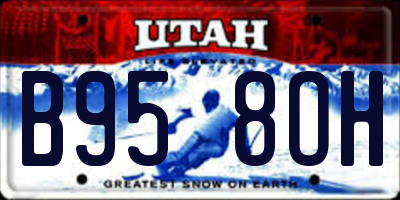 UT license plate B958OH