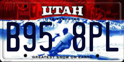 UT license plate B958PL