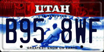UT license plate B958WF