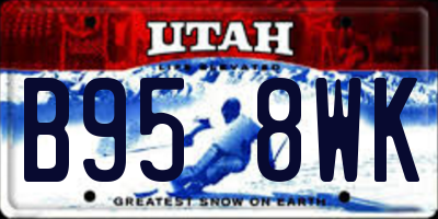 UT license plate B958WK