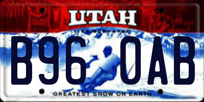 UT license plate B960AB