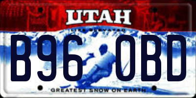 UT license plate B960BD