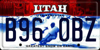 UT license plate B960BZ
