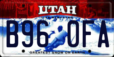 UT license plate B960FA