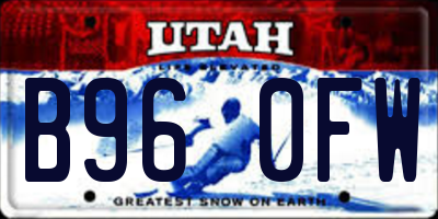 UT license plate B960FW