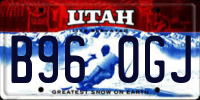 UT license plate B960GJ