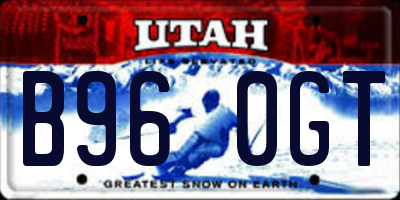 UT license plate B960GT
