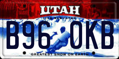 UT license plate B960KB