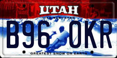 UT license plate B960KR