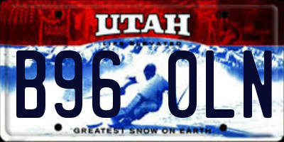 UT license plate B960LN