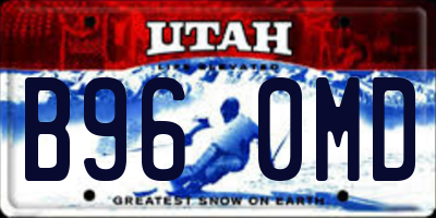 UT license plate B960MD