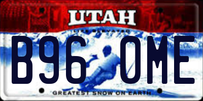 UT license plate B960ME