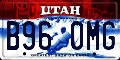 UT license plate B960MG