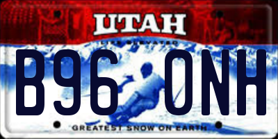 UT license plate B960NH