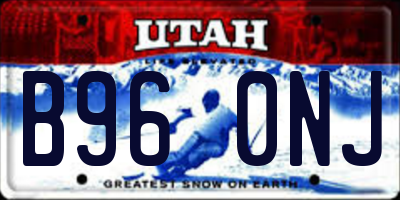 UT license plate B960NJ
