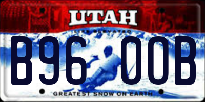 UT license plate B960OB