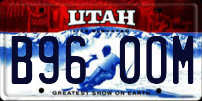 UT license plate B960OM