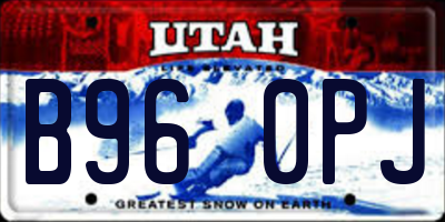 UT license plate B960PJ