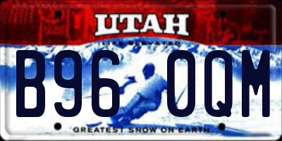 UT license plate B960QM