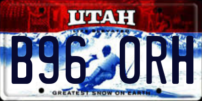 UT license plate B960RH