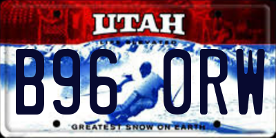 UT license plate B960RW