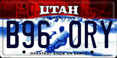 UT license plate B960RY