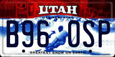 UT license plate B960SP