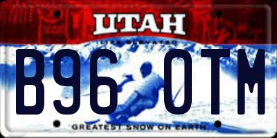 UT license plate B960TM