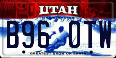 UT license plate B960TW