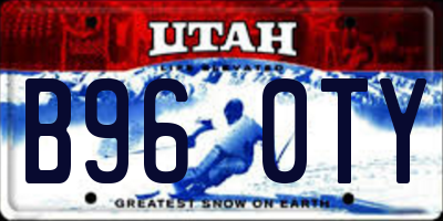 UT license plate B960TY