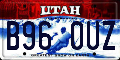 UT license plate B960UZ