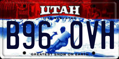 UT license plate B960VH