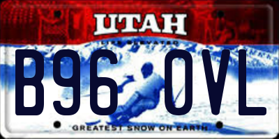 UT license plate B960VL