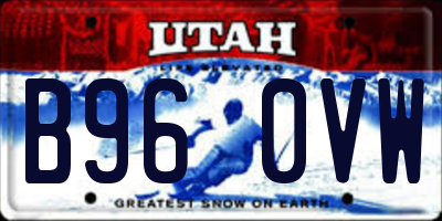 UT license plate B960VW
