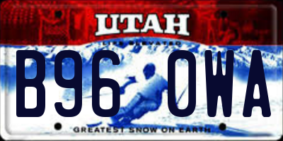 UT license plate B960WA