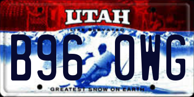 UT license plate B960WG