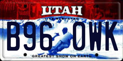 UT license plate B960WK