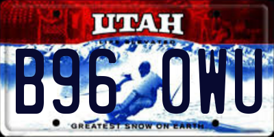 UT license plate B960WU