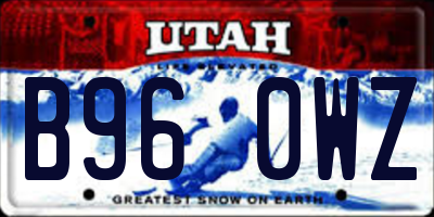 UT license plate B960WZ