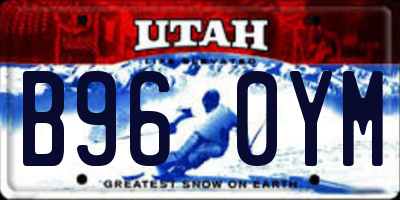 UT license plate B960YM