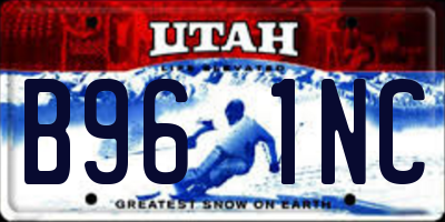 UT license plate B961NC