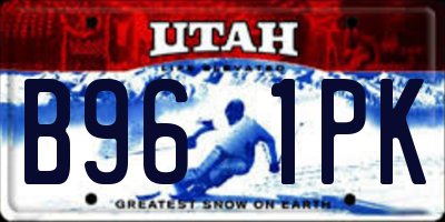UT license plate B961PK